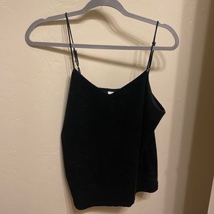 Strap black velvet blouse a mew day.